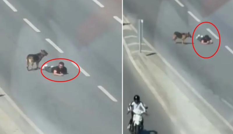 Küçədə yerimək əvəzinə, sürünən kişi diqqət çəkdi - VİDEO