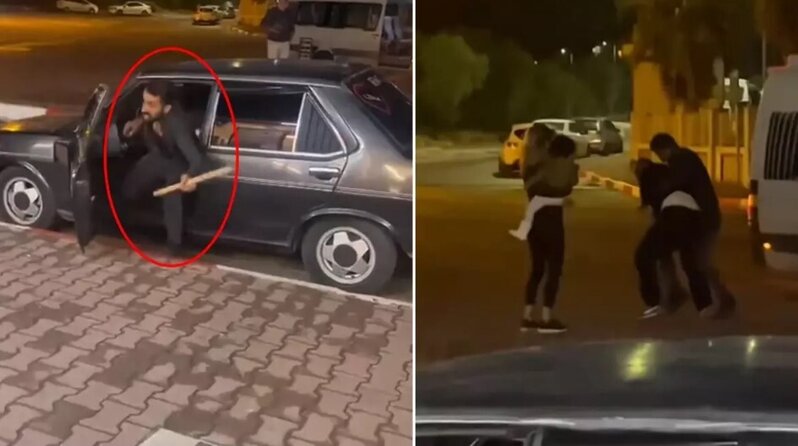 Mübahisə etdiyi şəxsi ailəsinin gözü qarşısında çubuqla döydü