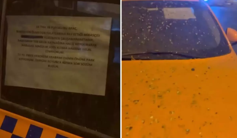 Maşının şüşəsinə yazdığı yazı hər kəsi şok etdi: "Qızıma haqqımı halal etmirəm"