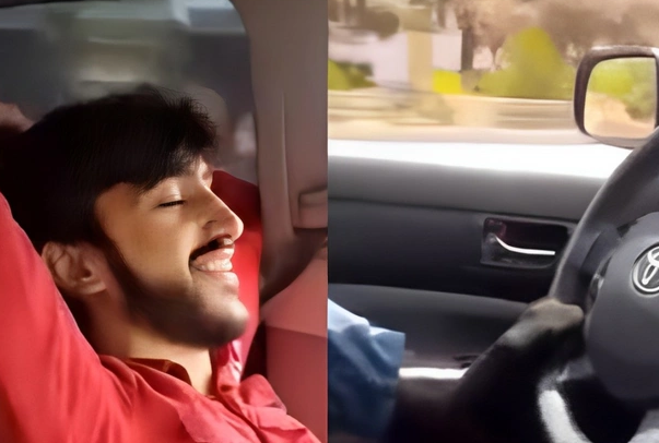 Yenə "Prius", yenə TƏHLÜKƏ: Hərəkətdə olan maşını ayağı ilə idarə etdi