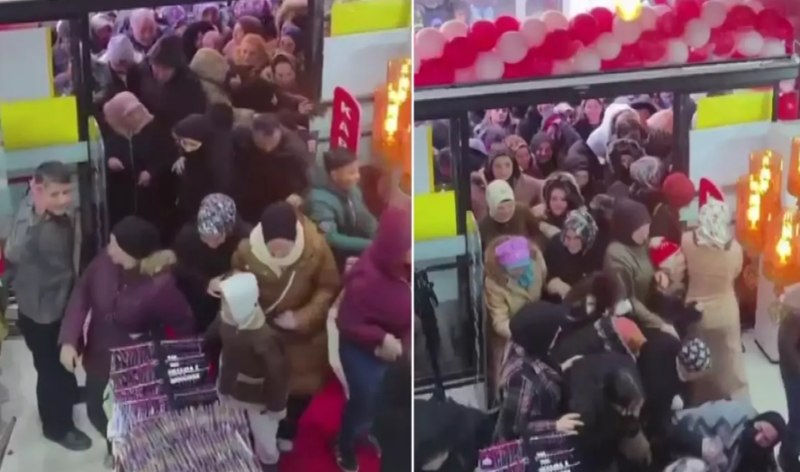 Mağaza açılışı zamanı yaranan izdihamda insanlar bir-birini əzdilər