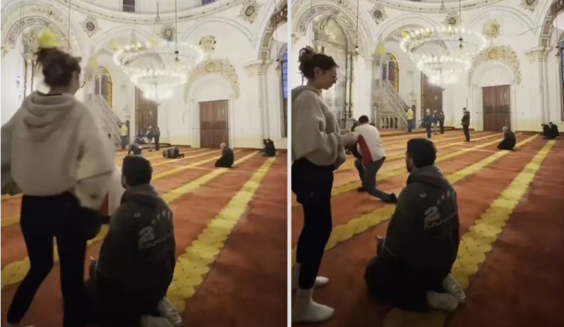 Gənc qızın məsciddə çəkdiyi video geniş müzakirələrə səbəb olub - VİDEO