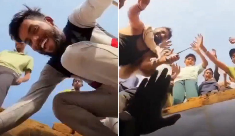 Maraq üçün məzarın içinə girən gənclər az qala öləcəkdilər - VİDEO