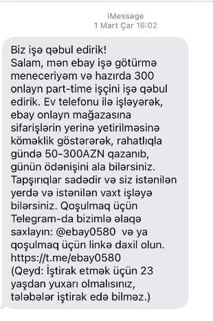 Bu mesajlardan sizə də gəlir? - Ehtiyatlı olun! - FOTO