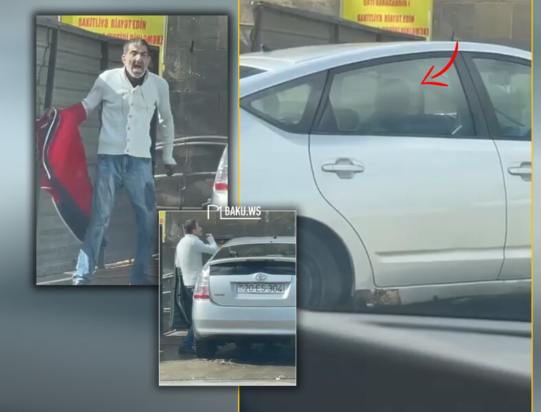 "Prius" sürücüsünün bu görüntüsü həyəcana səbəb oldu - DYP hərəkətə keçdi - VİDEO