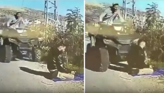 Yol kənarında namaz qılan kişini maşınla vurub qaçdı - VİDEO