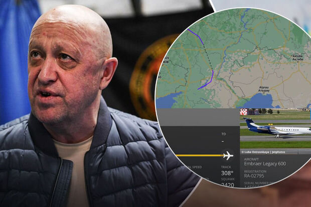 Priqojinin təyyarəsi Belarusda hərbi aerodroma enib - FOTO