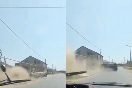 Bakıda "avtoşluq" edən "Moskviç" aşdı - VİDEO