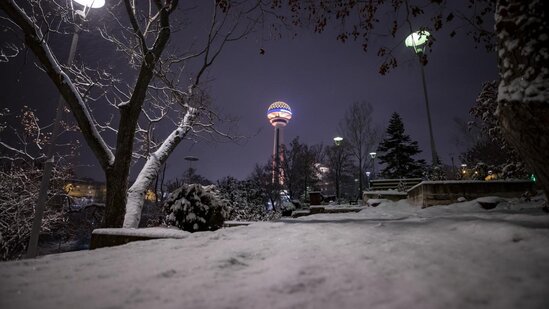 Türkiyədə qar sevinci belə görüntüləndi - FOTO