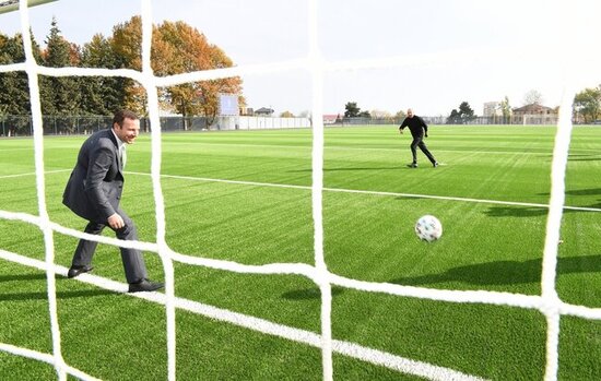 Prezident yeni stadionda qol vurdu - FOTO/VİDEO