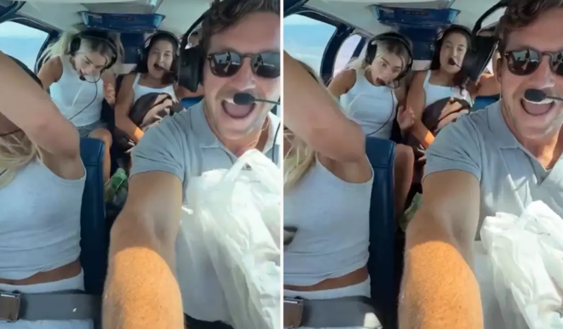 Pilot, ailəsini kiçik təyyarə ilə gəzintiyə çıxardı - qorxu dolu anlara səbəb oldu - VİDEO