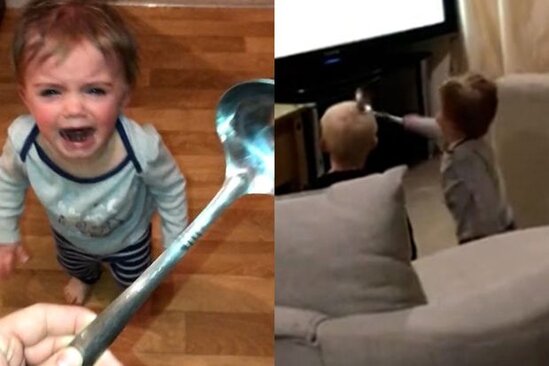 Uşağı qeyri-adi üsulla sakitləşdirən ata sosial şəbəkə istifadəçilərini güldürdü – VİDEO