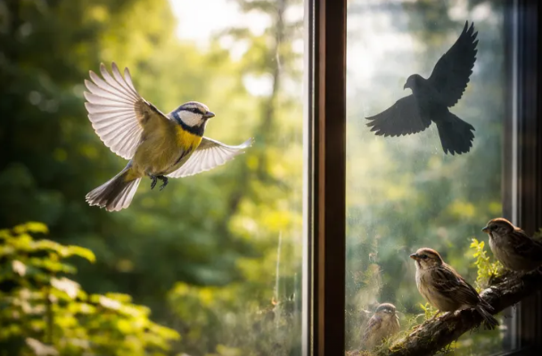 Quşlar hansı rəngdən qorxur və şüşəni görürlərmi?