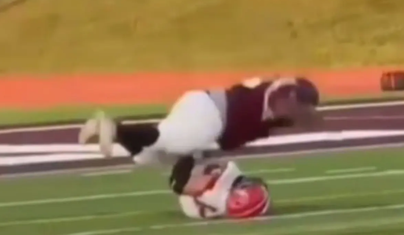 Rəqibinin üstünə sıçradı, onurğasını qırdı - VİDEO