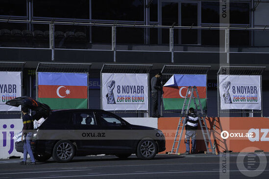 Bakı Zəfər bayramına hazırlaşır - FOTOREPORTAJ