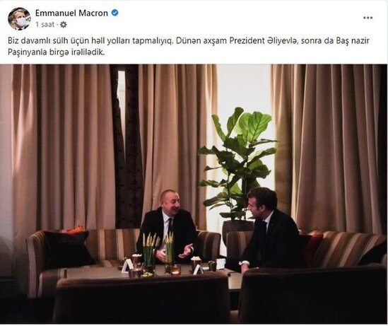 Makron Azərbaycan dilində paylaşım etdi - FOTO