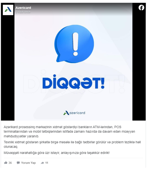 Azərbaycanda onlayn pul köçürmələri zamanı problemlər yaşanır - AÇIQLAMA + FOTO