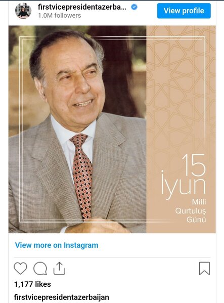 Mehriban Əliyeva Milli Qurtuluş Günü münasibətilə paylaşım edib