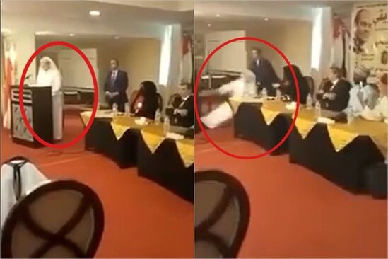 Səudiyyəli diplomat konfransda çıxış edərkən öldü - VİDEO