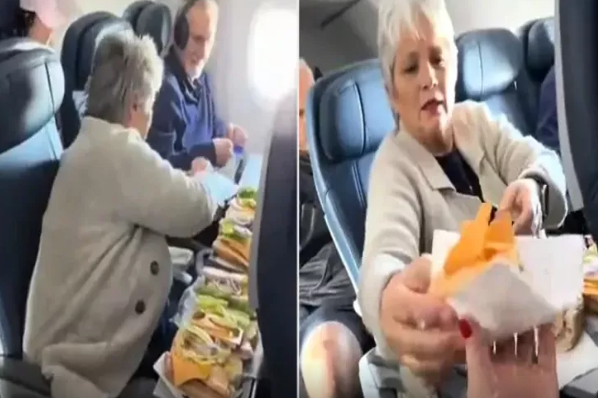 Sərnişinlər ŞOKA düşdülər - Qadın təyyarədə ailəsi üçün şam yeməyi bişirdi