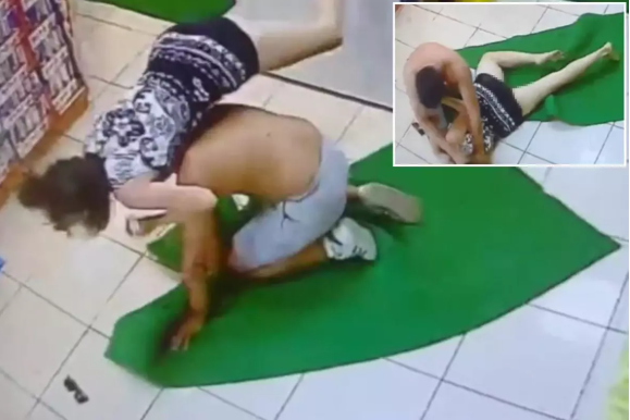 Adam tutub keçmiş sevgilsini yanacaqdoldurma məntəqəsində döydürdü - VİDEO