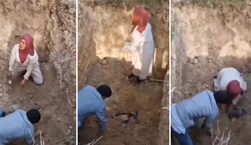 Quduzluqdan ölən itlərin məzarını açıb görün nə etdilər - FOTO