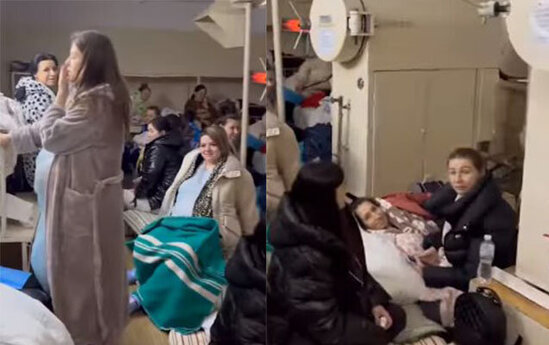 Sığınacaqda ana olmağı gözləyən qadınlar... - VİDEO
