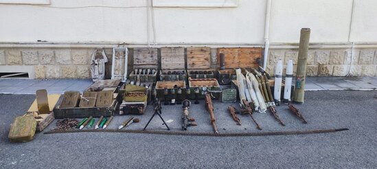 Füzulidə silah-sursat aşkarlandı - VİDEO