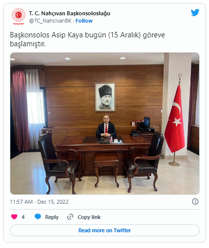 Türkiyə Naxçıvana yeni Baş konsul təyin edib - FOTO