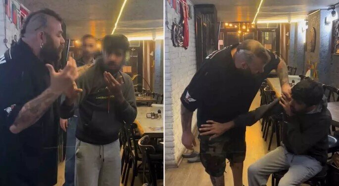 Məşhur aktyor işçisini döydü - VİDEO