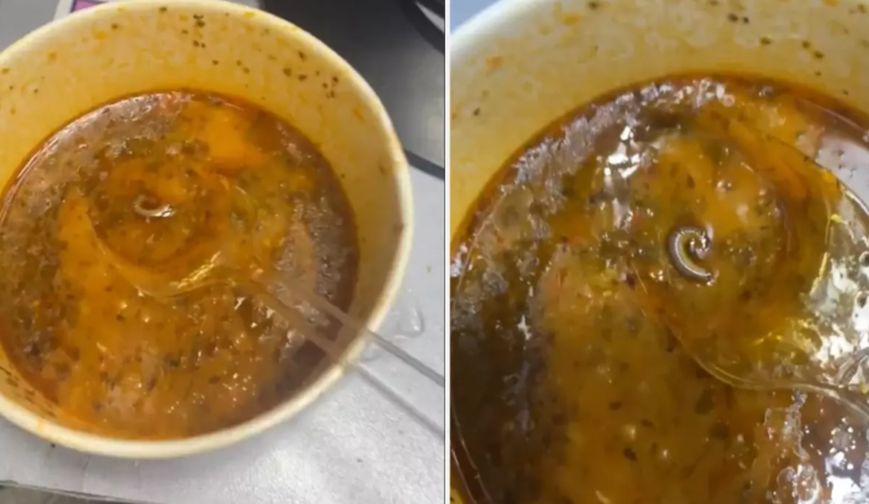 Kabab restoranında sifariş edilən şorbanın içindən çıxanlar görənləri şoka salıb - VİDEO