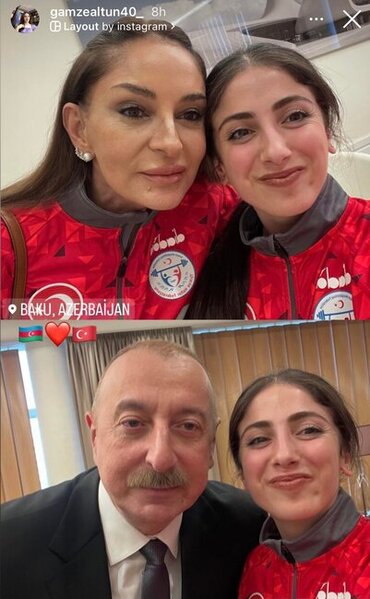 Türkiyəli atletlər Prezident və birinci xanımla selfi çəkdirdilər - FOTOLAR