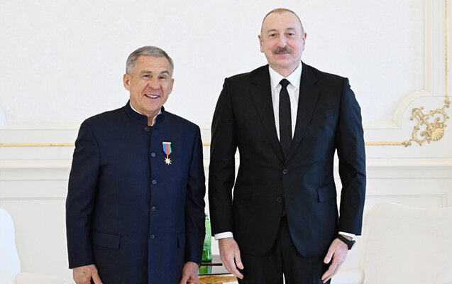 İlham Əliyevlə Rüstəm Minnixanov birgə nahar etdilər