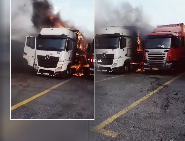 Bakıda yanan TIR-da yatan sürücü son anda XİLAS EDİLDİ - ANBAAN VİDEO