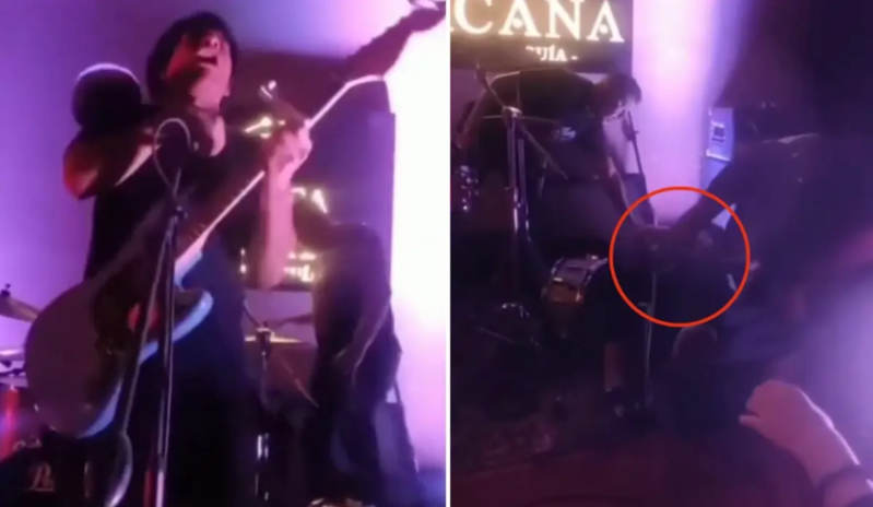 Konsert zamanı dəhşət: gənc rok müğənnisini səhnədə elektrik cərəyanı vurdu - VİDEO