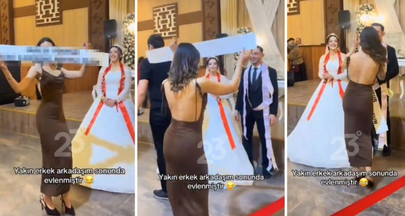 Toyda açılan pankartı görən hər kəs eyni sözü deyir - VİDEO