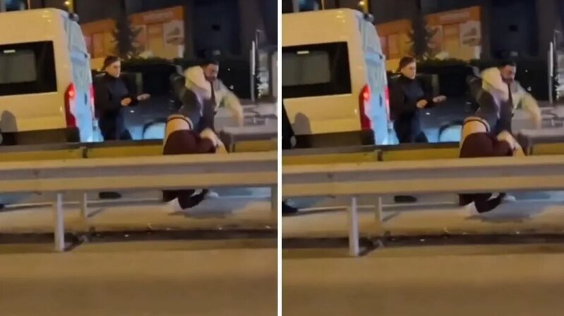 Tıxacın ortasında sürücülər bir-birinə hücum etdi - VİDEO