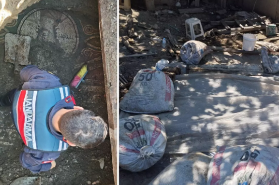 İcazəsiz qazıntıda 2 min illik mozaik tapdılar, italyanlara satmağa çalışarkən həbs edildilər - VİDEO