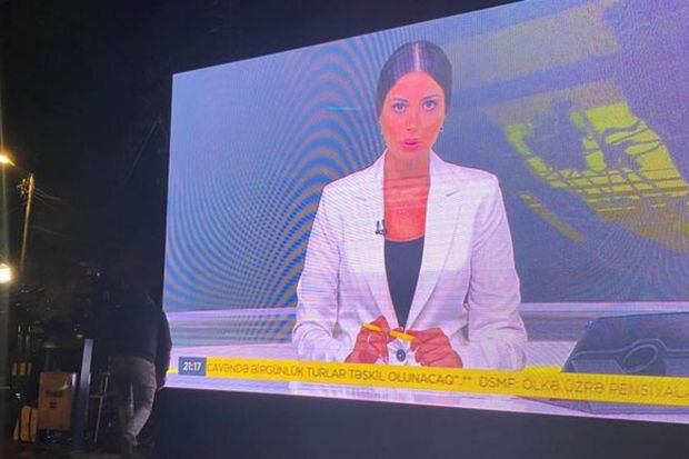 Şuşa-Xankəndi yolunda aksiya iştirakçıları üçün böyük monitorlar quraşdırıldı - FOTO