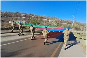Şuşada Zəfər Günü münasibətilə hərbçilərin yürüşü keçirilib