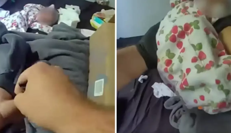 Anası öləndən sonra evdə tək qalan körpə polis tərəfindən xilas edildi