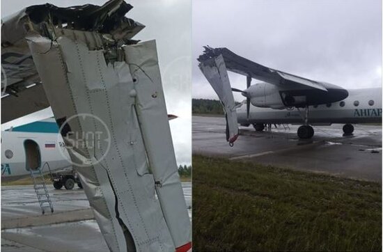 Rusiyada iki sərnişin təyyarəsi təcili eniş etdi: Birinin qanadı qırıldı - FOTO