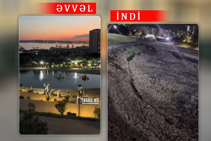 Bakıda məşhur parkda süni göl qurudulub - SƏBƏB
