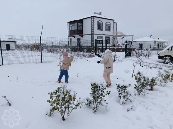 Ağalıda uşaqların qar sevinci - FOTO