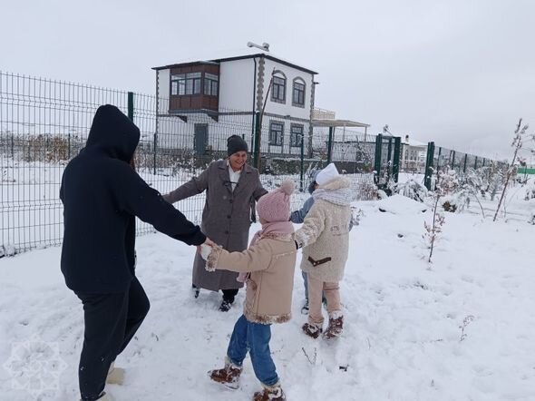 Ağalıda uşaqların qar sevinci - FOTO