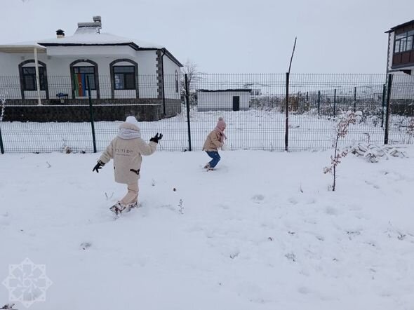 Ağalıda uşaqların qar sevinci - FOTO