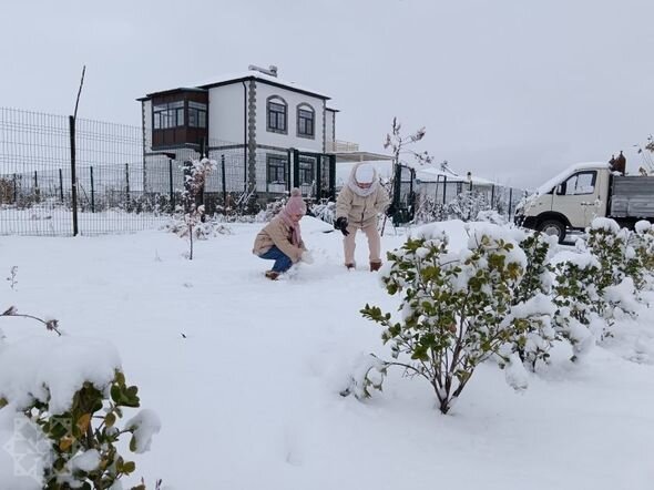 Ağalıda uşaqların qar sevinci - FOTO