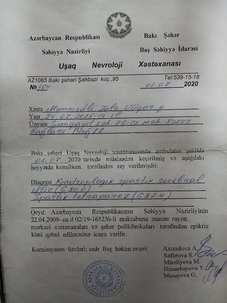 Yeddi yaşlı qızın köməyə ehtiyacı var - FOTO