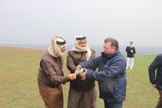 Qətər səfiri şahin quşlarını Azərbaycanda vəhşi təbiətə buraxdı - FOTO