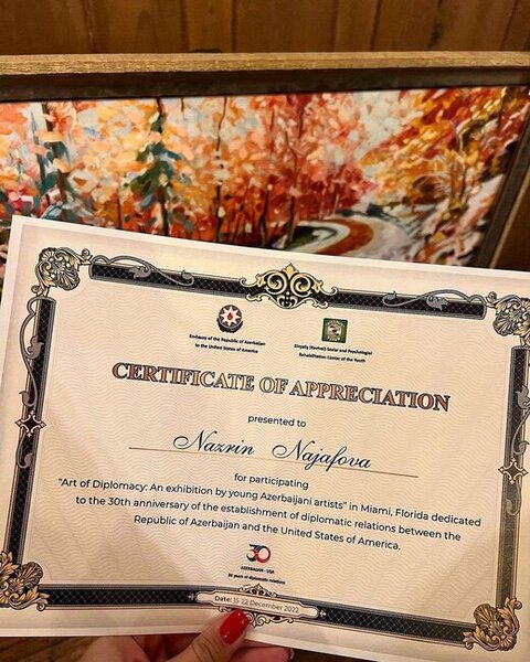 Xalq artistinin qızı mükafatlandırıldı - FOTOLAR